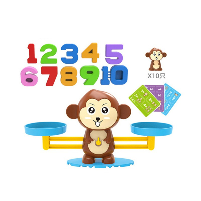 Educational Math Toy Smart Monkey Balance Scale Kids Toy Digital Number Board Game Educational Learning Toys Teaching Material