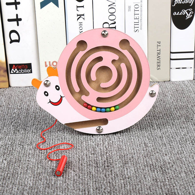 Montessori Wooden Magnetic Maze Toy Cute Animal Monkey Wooden Toy Brain Teaser Track Jigsaw Puzzle Kids Early Educational Toys