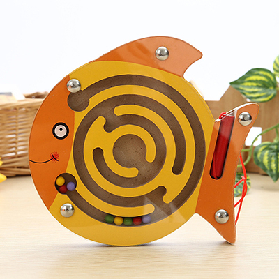 Montessori Wooden Magnetic Maze Toy Cute Animal Monkey Wooden Toy Brain Teaser Track Jigsaw Puzzle Kids Early Educational Toys