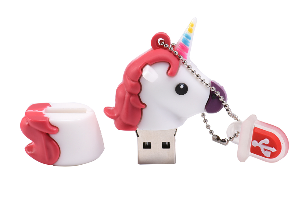 Cartoon Flash Drive 64GB Animal Unicorn Pen Drives 32GB Purple Memory Stick 16GB Red U Disk Gift  Keychain USB 2.0