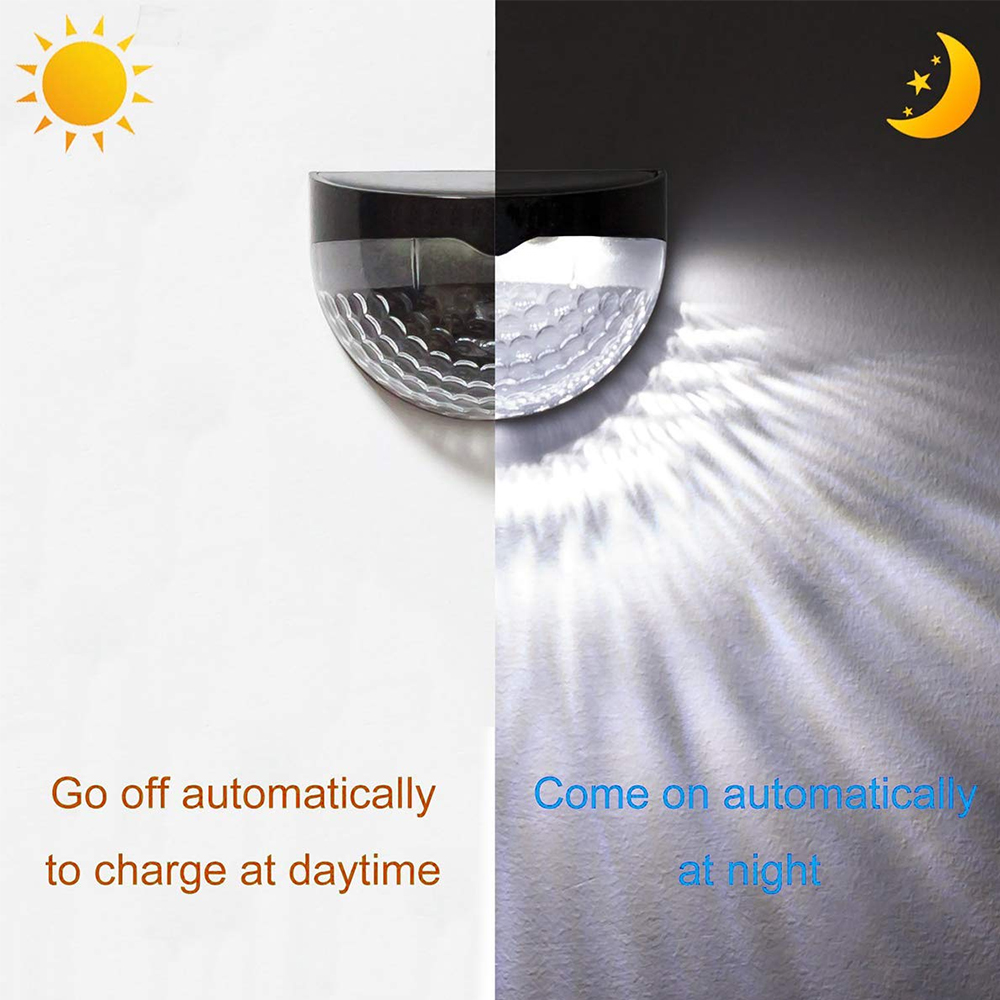 2PCS LED Solar Lights Outdoor Lighting Garden Decoration Deck Light Wall Stairs Waterproof Fence Lamp Step Light Landscape Light