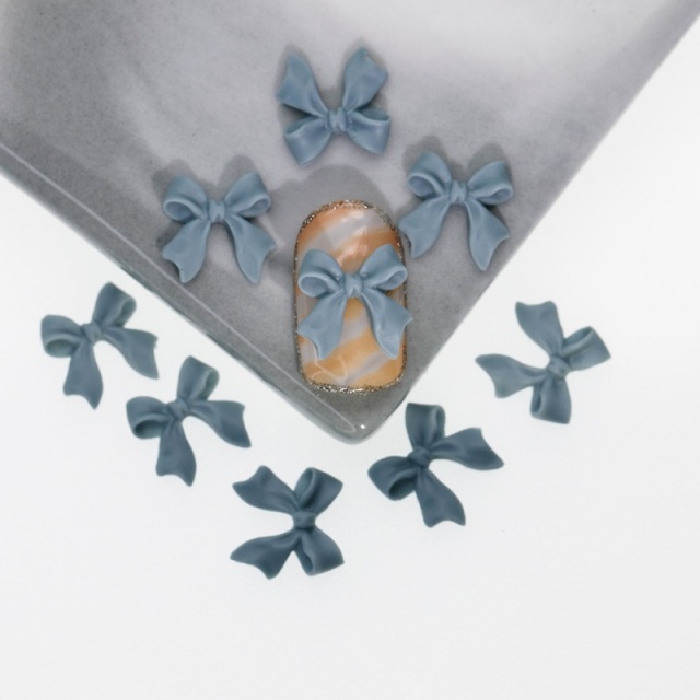 50pcs Bow Resin Nail Art Decoration Black White 3D Long Ribbon Bowknot Ornament Nail Charm Jewelry Design Kawaii DIY Accessories