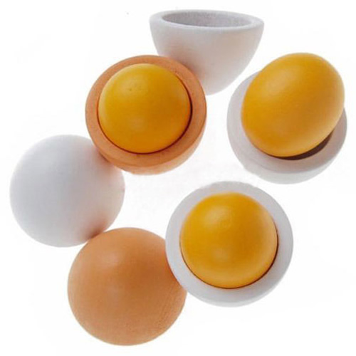 Pudcoco New 6PCS/Packet Baby Kids Pretend Play Preschool Educational Toy Wooden Eggs Yolk Kitchen Cooking Baby Kids Toy Gifts