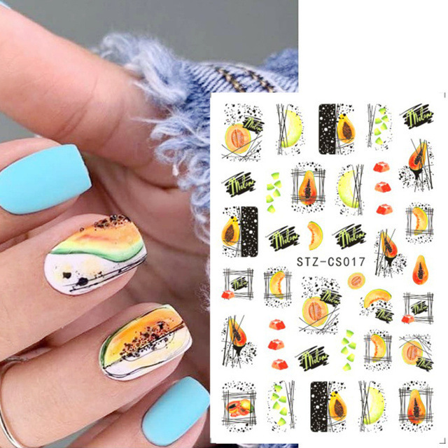 3pcs Abstract Lady Face Nail Decals Water Black Leaf Sliders Paper Nail Art Decor Gel Polish Sticker Manicure Foils