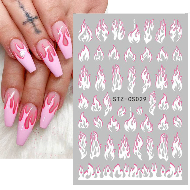 3pcs Abstract Lady Face Nail Decals Water Black Leaf Sliders Paper Nail Art Decor Gel Polish Sticker Manicure Foils