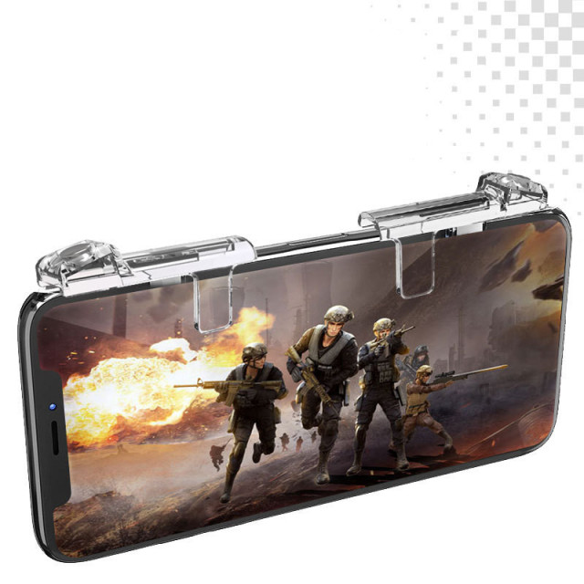 24K ABS Metal for PUBG Mobile Phone Game Controller Gamepad Joystick Trigger Aim Shooting L1 R1 Key Button for IPhone 12 Android