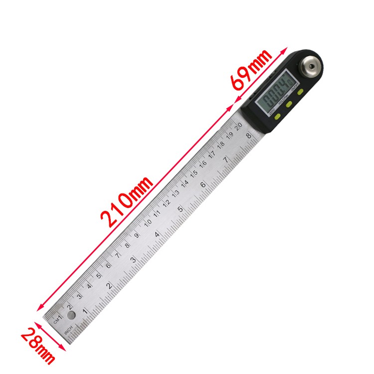 200mm Digital Protractor Inclinometer Goniometer Level Measuring Tool Electronic Angle Gauge Stainless Steel Angle Ruler