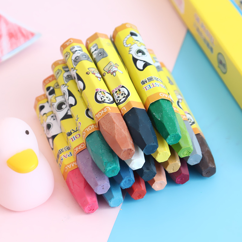24 Colors/Box Cartoon Crayons for Kids Painting Pen Graffiti Oil Pastels Children Art Supplies Kawaii School Stationery Gifts
