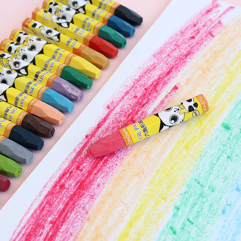 24 Colors/Box Cartoon Crayons for Kids Painting Pen Graffiti Oil Pastels Children Art Supplies Kawaii School Stationery Gifts