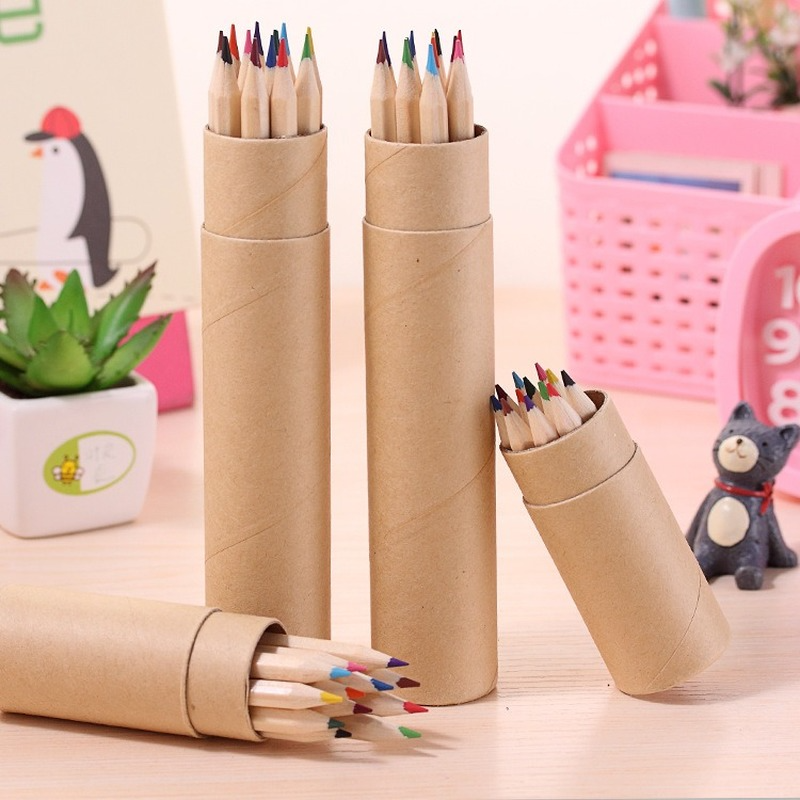 12 Color x2 Pencil Set Cute Japanese Korean Stationery Drawing Art Colored Crayons for School Supplies Pencils Pens Wholesale