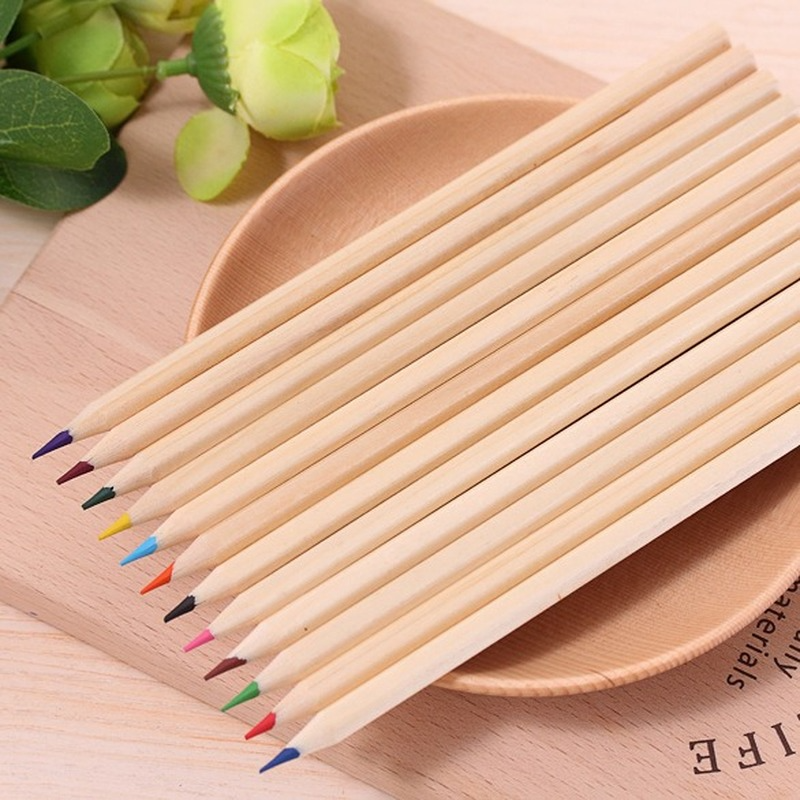 12 Color x2 Pencil Set Cute Japanese Korean Stationery Drawing Art Colored Crayons for School Supplies Pencils Pens Wholesale