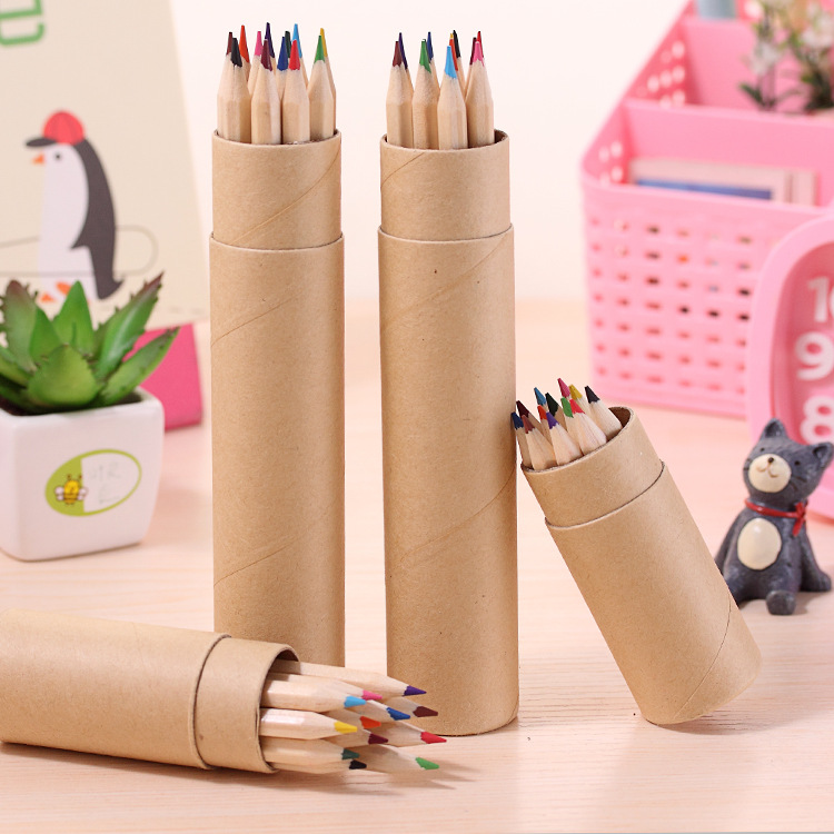 12 Color x2 Pencil Set Cute Japanese Korean Stationery Drawing Art Colored Crayons for School Supplies Pencils Pens Wholesale