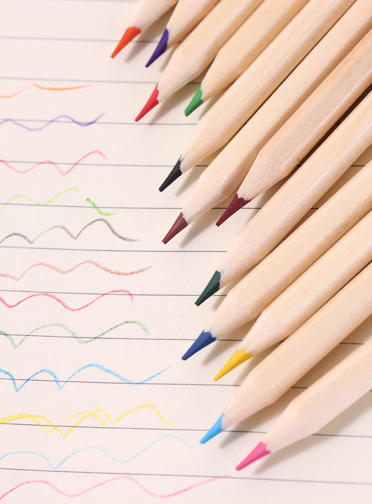 12 Color x2 Pencil Set Cute Japanese Korean Stationery Drawing Art Colored Crayons for School Supplies Pencils Pens Wholesale
