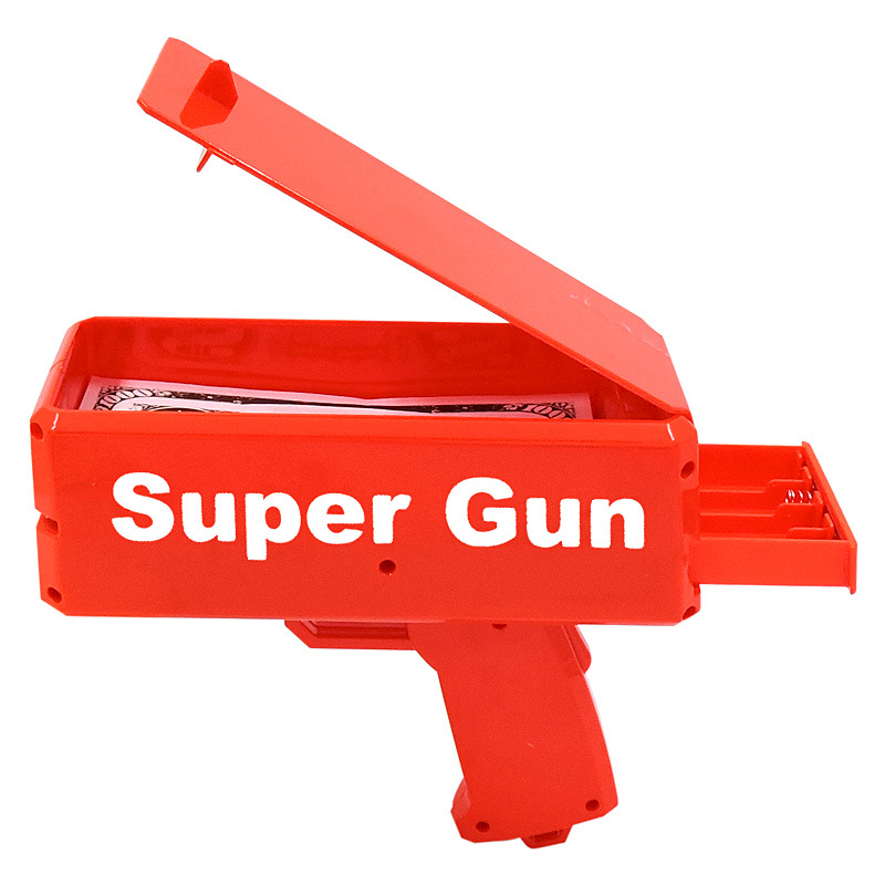 Red Fashion Rain Money Gun Spit Banknotes Toy Gift Party Game Cash Cannon Funny Pisto Shot Decompression Fidget Toys For Child