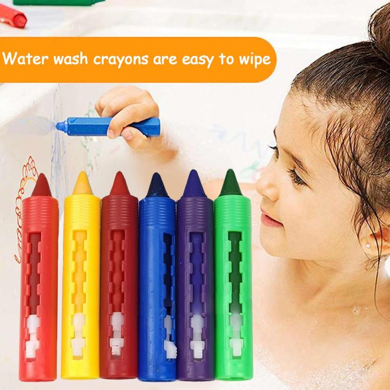 6pcs/set Bathroom Crayons Washed Color Easy To Erase Art Crayons Pen Graffiti Painting Painting Supplies Creative For Kids Gift
