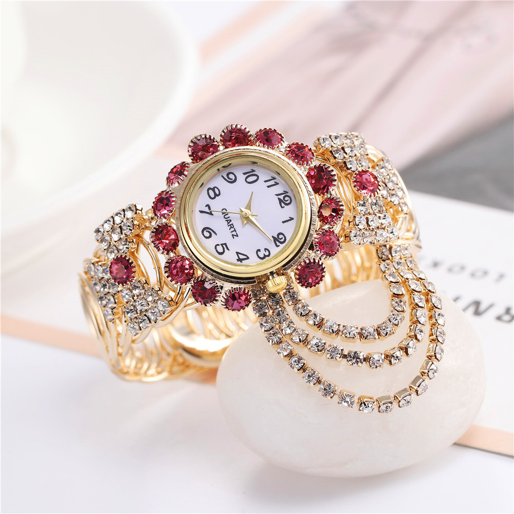New women's diamond inlaid temperament quartz watch fashion alloy bracelet watch for women