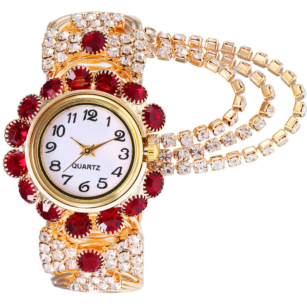 New women's diamond inlaid temperament quartz watch fashion alloy bracelet watch for women