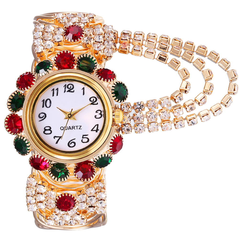 New women's diamond inlaid temperament quartz watch fashion alloy bracelet watch for women