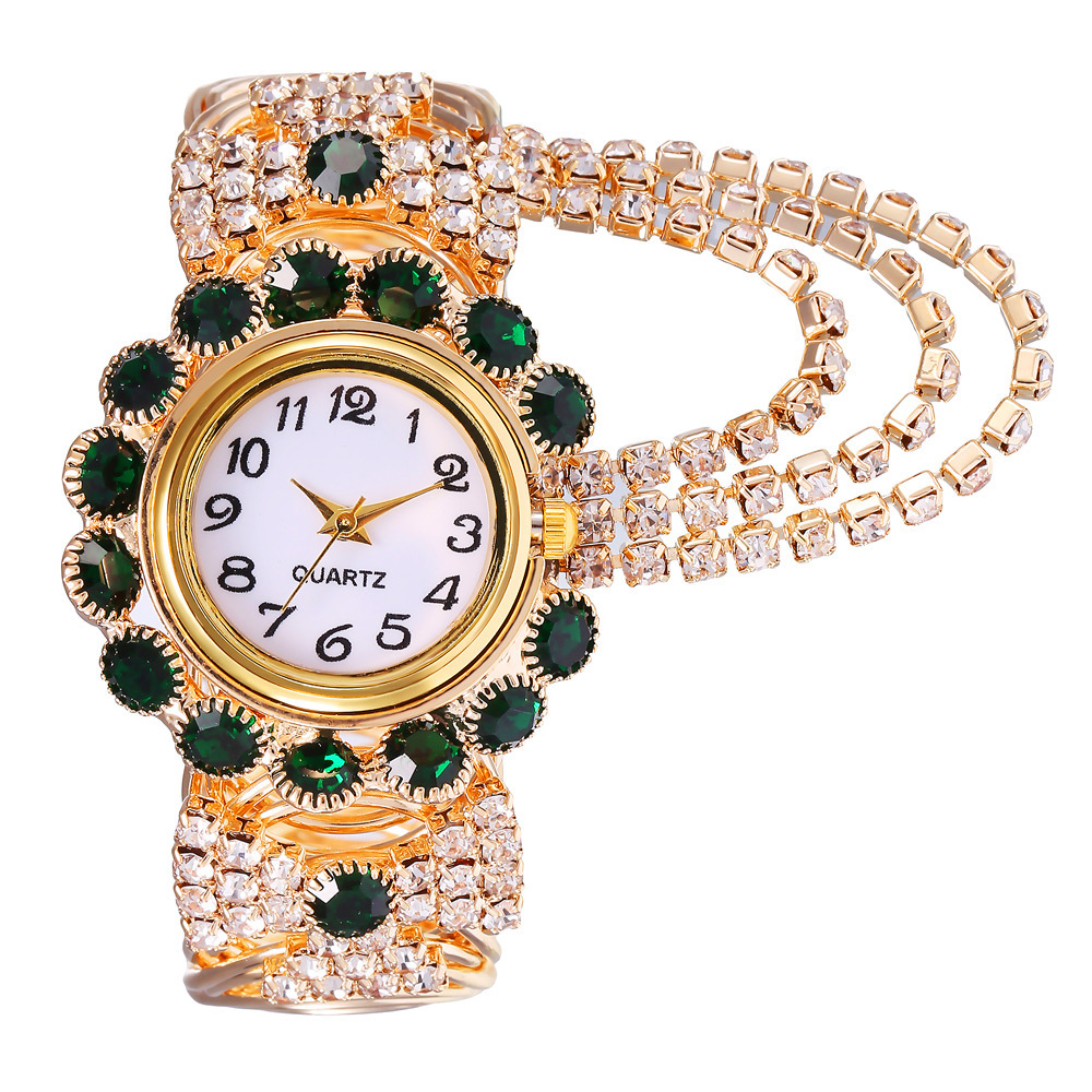New women's diamond inlaid temperament quartz watch fashion alloy bracelet watch for women