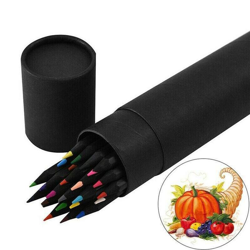 24 Colors Art Sketching Pen Wooden Drawing Charcoal Pencils Painting Crayon Sketching Pen Non-toxic Art Supplies