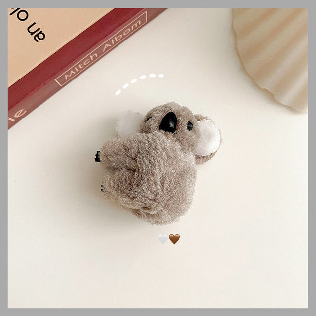 2PC Aesthetic Plush Koala Harajuku Hairpin Jewelry New  Vintage Trumpet Catch Clip Bear Cute Side Clip Headdress