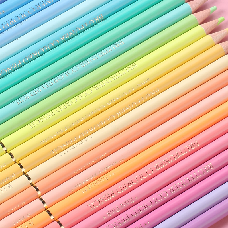 Brutfuner Macaron 50 Color Colored Pencil Professional Pastel Drawing Pencils Coloured Pencils Art Supplies For Artist