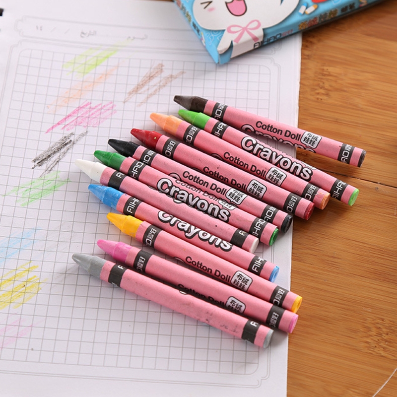 New Set Wax Crayon Stick Kid Painting Drawing Sketching Art Tool 24Colors*2