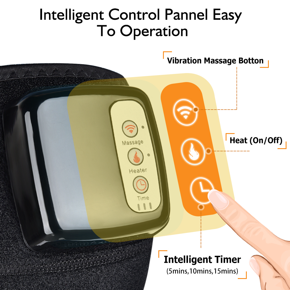 Electric Heating Knee Massager Far Infrared Joint Physiotherapy Elbow Knee Pad Vibration Massage Pain Relief Health Care