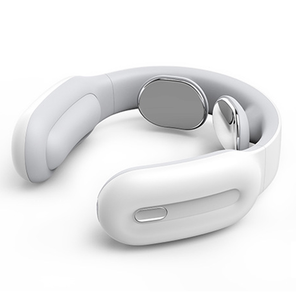 Electric Pulse Neck Massager Rechargeable USB Cervical Traction Therapy Massage Stimulator Pain Relief Heating Function