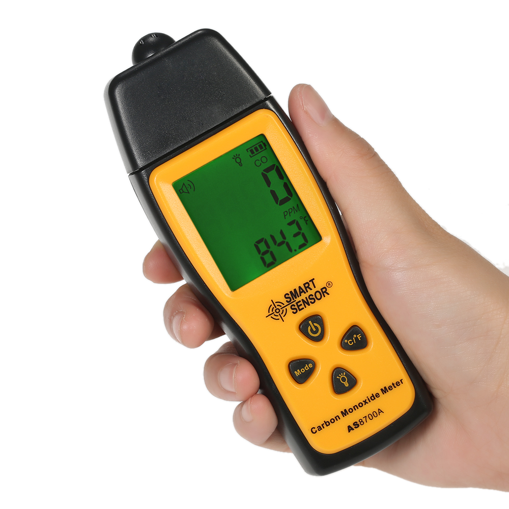 SMART SENSOR CO Detector Handheld Carbon Monoxide Meter with High Precision CO Gas Tester Monitor Detector Gauge Sound Alarm
