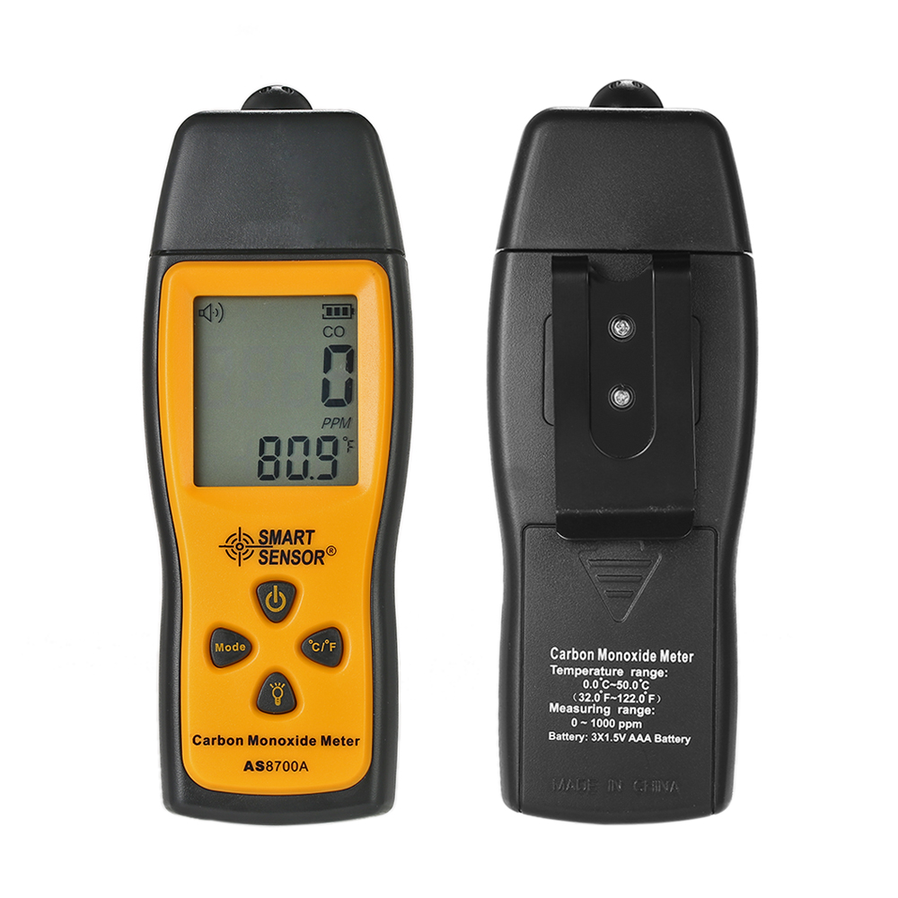 SMART SENSOR CO Detector Handheld Carbon Monoxide Meter with High Precision CO Gas Tester Monitor Detector Gauge Sound Alarm