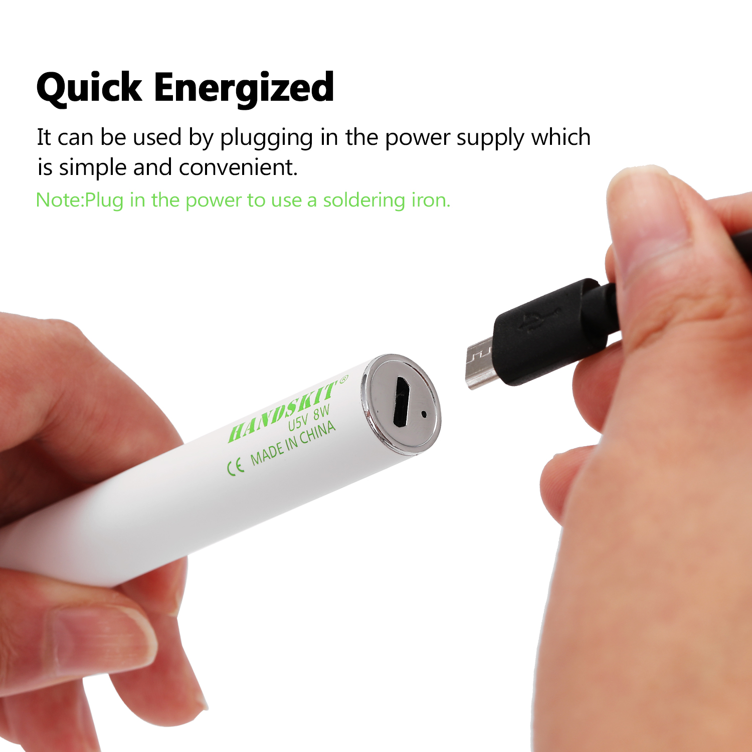 8W 5V Soldering Iron USB Charging Electric Soldering Iron Kit Digital Welding Iron Tool Temperature Adjustable + Stand/ Tin Wire
