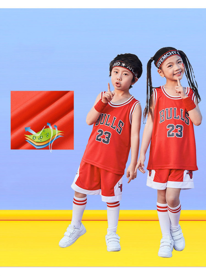 Student Football Uniform Tracksuit Set Baby Sport Jerseys Kids Boys Team Basketball Suits Soccer Clothes Vest + T-shirt 2PCS
