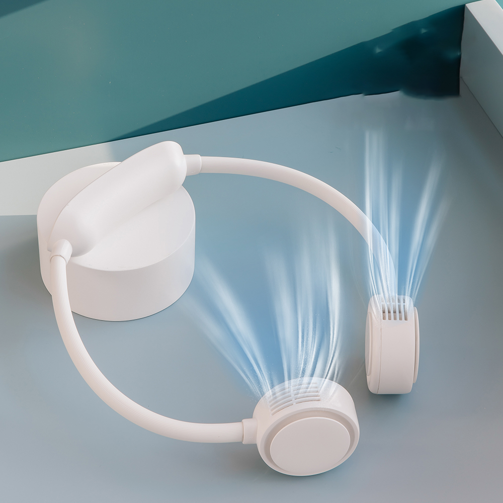 Mini Air Conditioner Ventilator Portable Hanging Neck Fan USB Rechargeable Neck Air Cooler Bladeless Fan Wearable Neck Cooler