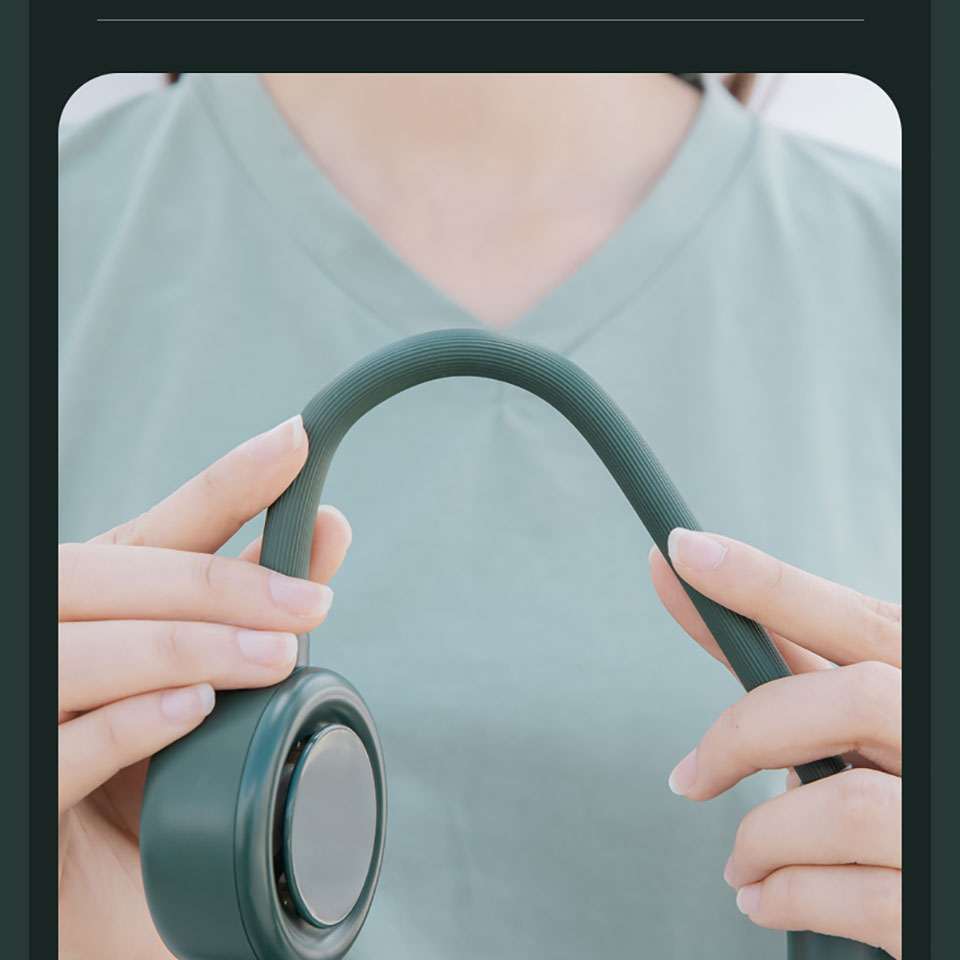 Mini Air Conditioner Ventilator Portable Hanging Neck Fan USB Rechargeable Neck Air Cooler Bladeless Fan Wearable Neck Cooler