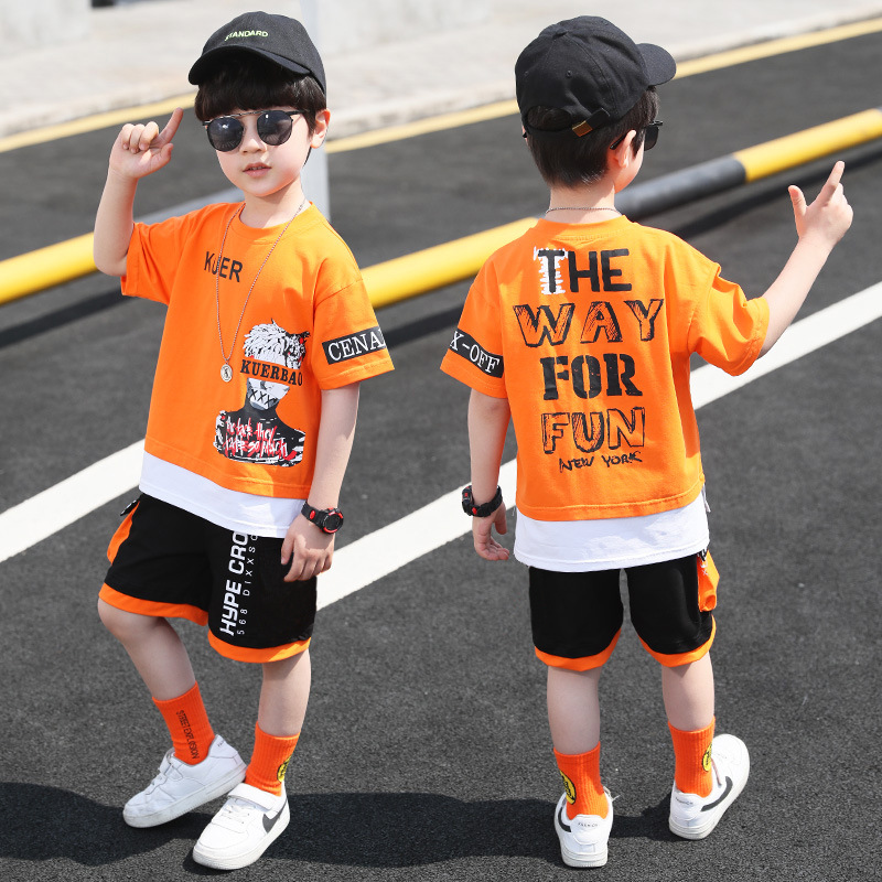 Children Summer Boys Clothes Set T shirt + Pants Casual Sports Suits Kids Clothing Tracksuit Teen Outfit  4 6 8 9 10 12 Years