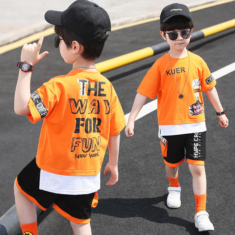Children Summer Boys Clothes Set T shirt + Pants Casual Sports Suits Kids Clothing Tracksuit Teen Outfit  4 6 8 9 10 12 Years