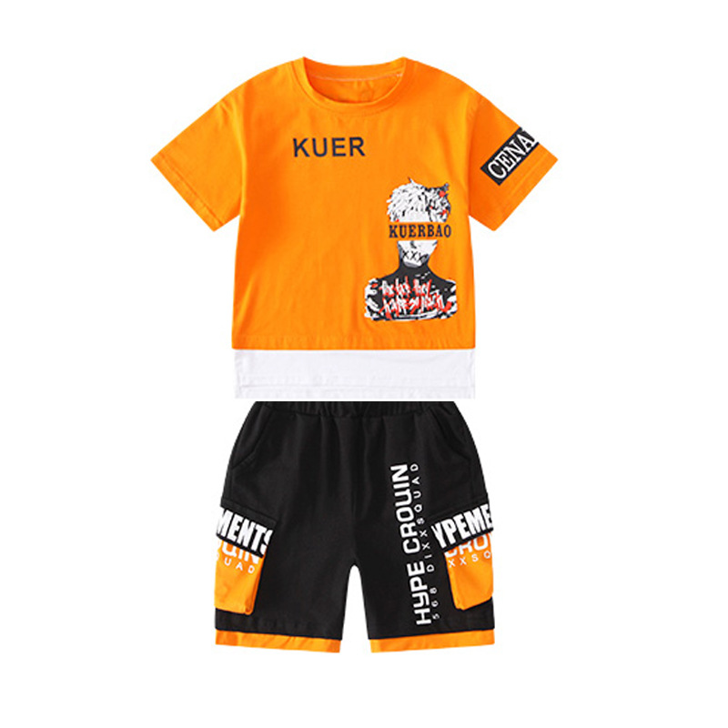 Children Summer Boys Clothes Set T shirt + Pants Casual Sports Suits Kids Clothing Tracksuit Teen Outfit  4 6 8 9 10 12 Years