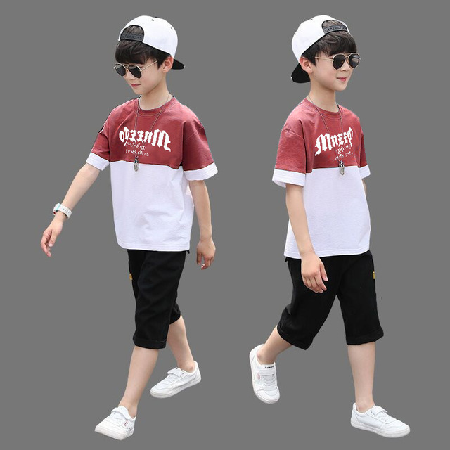 Children Summer Boys Clothes Set T shirt + Pants Casual Sports Suits Kids Clothing Tracksuit Teen Outfit  4 6 8 9 10 12 Years