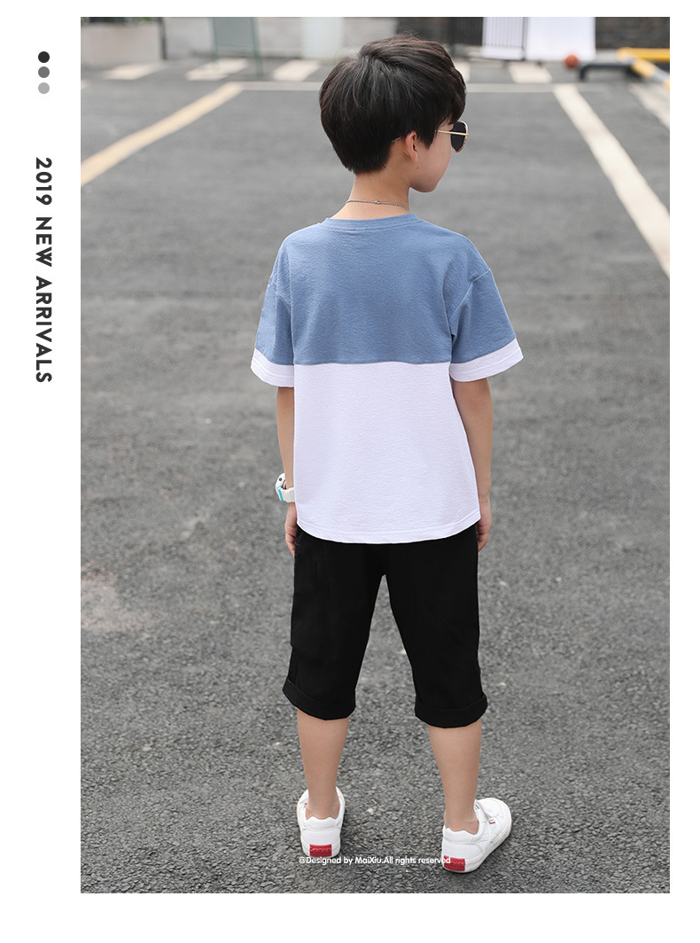 Children Summer Boys Clothes Set T shirt + Pants Casual Sports Suits Kids Clothing Tracksuit Teen Outfit  4 6 8 9 10 12 Years