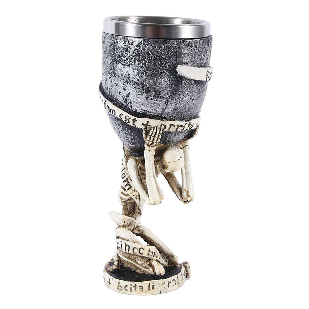 Gothic Resin Stainless Steel Skull Goblet Retro Wine Glass Cocktail Glasses Whiskey Cup Birthday Gifts Party Bar Drinkware