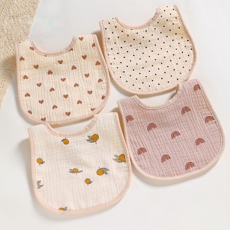 Cotton Gause Baby Bibs Solid Color Infant Bib Newborn Burp Cloths Bandana Scarf for Kids Newborn Boy Girls Feeding Saliva Towel