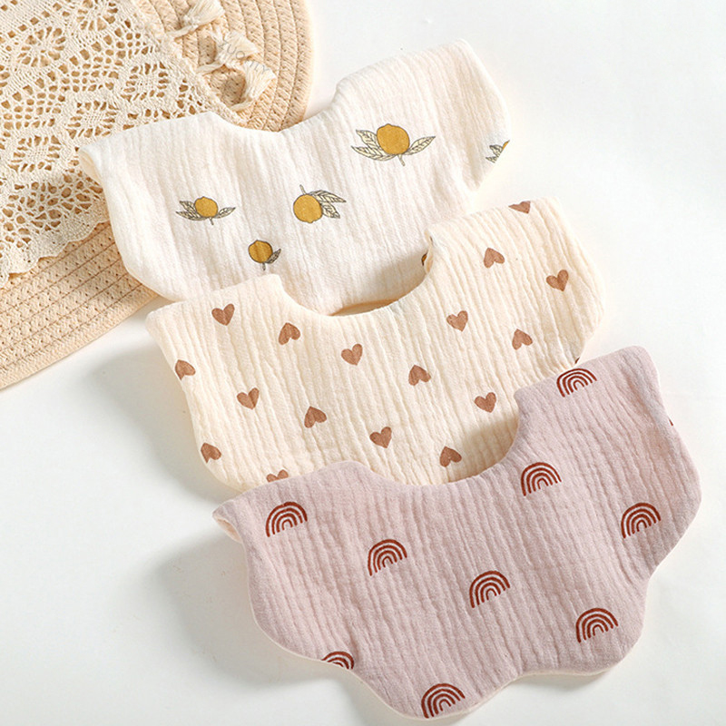 Cotton Gause Baby Bibs Solid Color Infant Bib Newborn Burp Cloths Bandana Scarf for Kids Newborn Boy Girls Feeding Saliva Towel