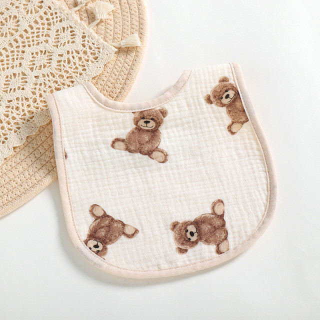 Cotton Gause Baby Bibs Solid Color Infant Bib Newborn Burp Cloths Bandana Scarf for Kids Newborn Boy Girls Feeding Saliva Towel