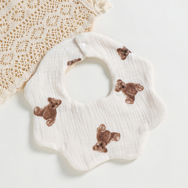 Cotton Gause Baby Bibs Solid Color Infant Bib Newborn Burp Cloths Bandana Scarf for Kids Newborn Boy Girls Feeding Saliva Towel