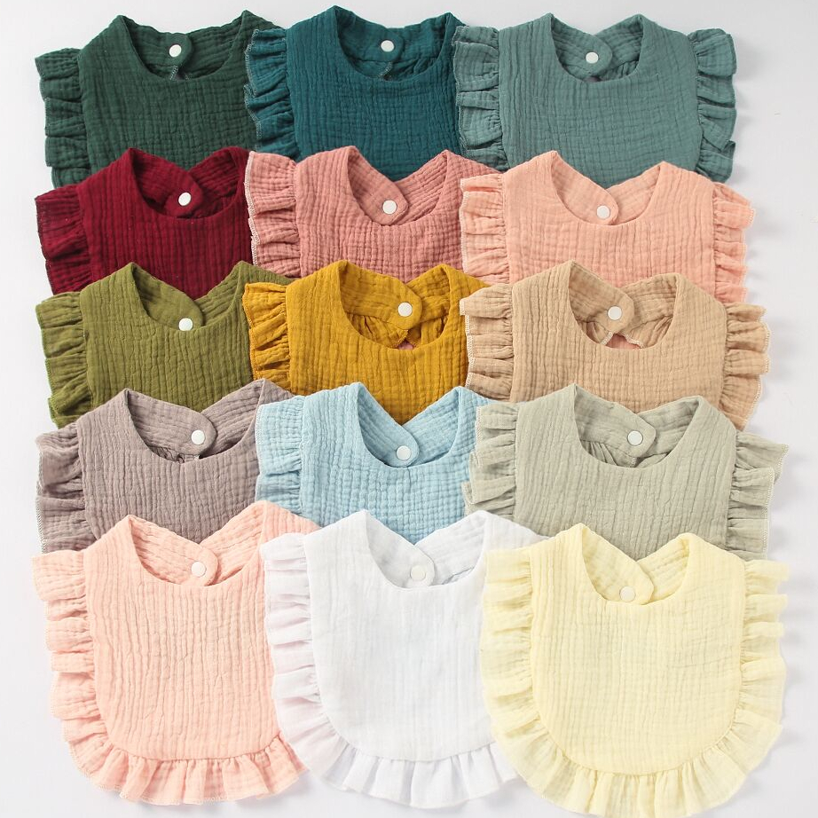 Baby Feeding Drool Bib Infants Lace Saliva Towel Soft Cotton Burp Cloth For Newborn Toddler