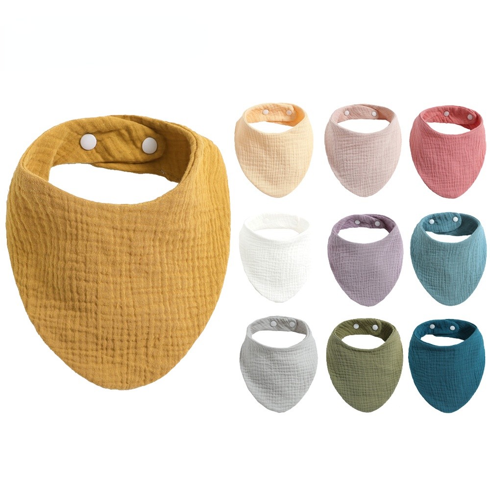 3pcs Baby Bibs Infant Cotton Bib Newborn Solid Color Triangle Scarf Feeding Saliva Towel Bandana Burp Cloth Boys Girls Shower Gift