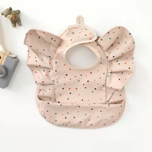 Baby Food Bag With Angel Wings PU Waterproof Bib Children's Food Supplement Anti-dirty And Saliva Pocket Baby Bibs