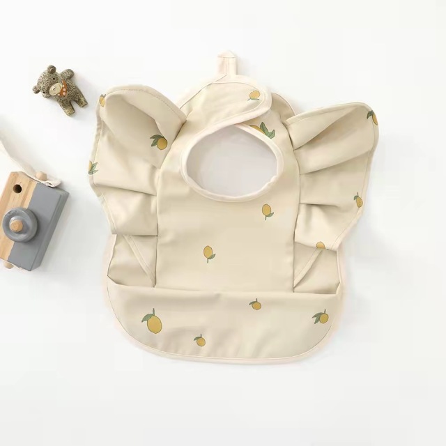 Baby Food Bag With Angel Wings PU Waterproof Bib Children's Food Supplement Anti-dirty And Saliva Pocket Baby Bibs
