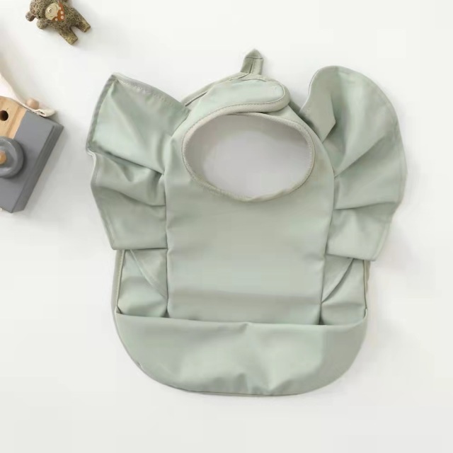 Baby Food Bag With Angel Wings PU Waterproof Bib Children's Food Supplement Anti-dirty And Saliva Pocket Baby Bibs